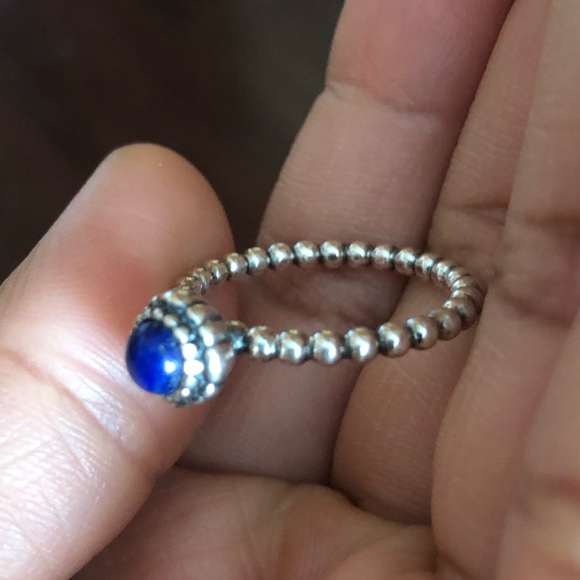 Pandora Blue Gemstone Rhinestone Ring US 8.5 - Picture 2 of 5